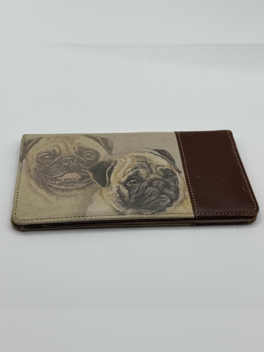 Bradford exchange check Pug Print Brown Dog Wallet